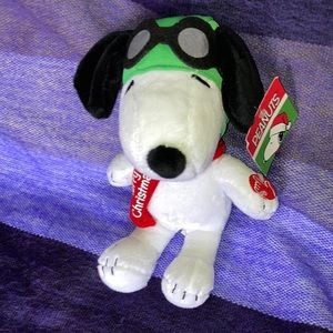 Vintage NWT Peanuts Aviator Snoopy Christmas stuffed toy
